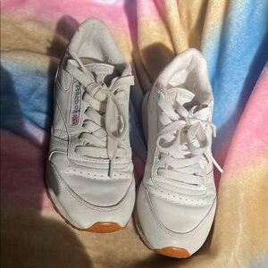 Reebok Women's White and Tan Sneakers